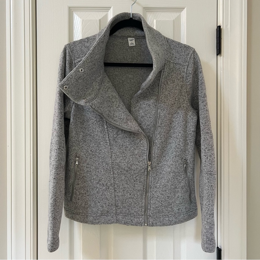 Old Navy Active Asymmetrical Heather Grey Jacket Small NWOT